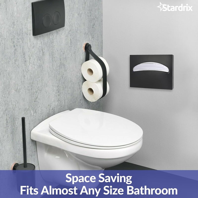 stardrix Stainless Steel Toilet Seat Cover Dispenser, Wall Mount Single or 1/2 Fold Large Capacity Toilet Seat Covers Holder for Commercial and Residential, Matt Black - Image 3